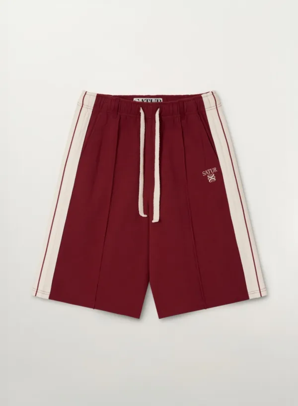 Lawton Lining Track Shorts - Burgundy