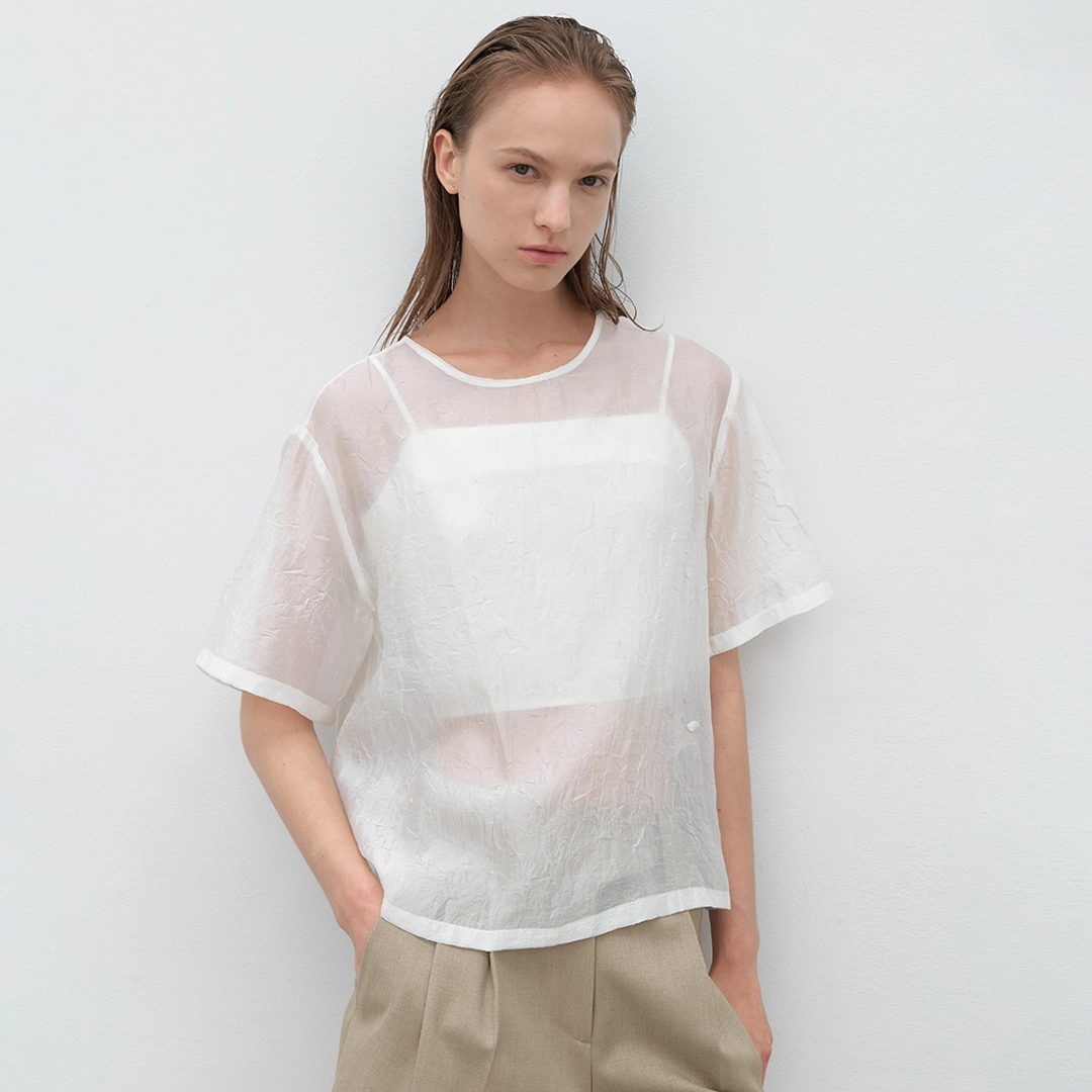 아뜰리에 나인 (BL-4331)UARA CREASE RIBBON SET BLOUSE S 상품 이미지 2