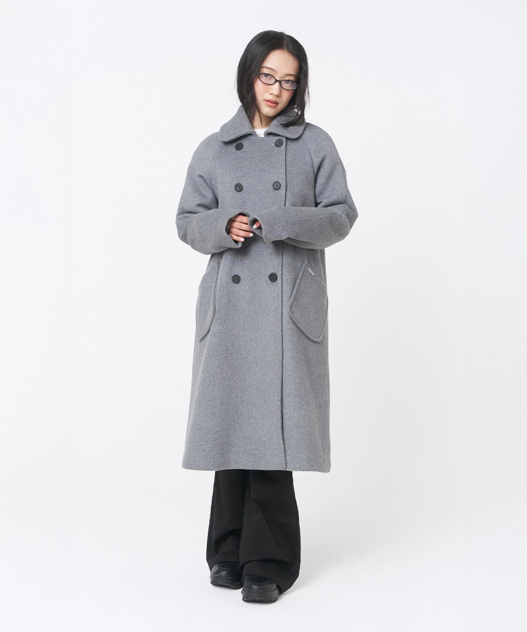 미세키서울 Double button long coat GREY 상품 이미지 3