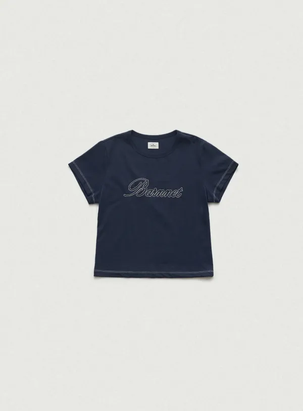 Diana Chain Stitch Logo T-Shirt_Navy