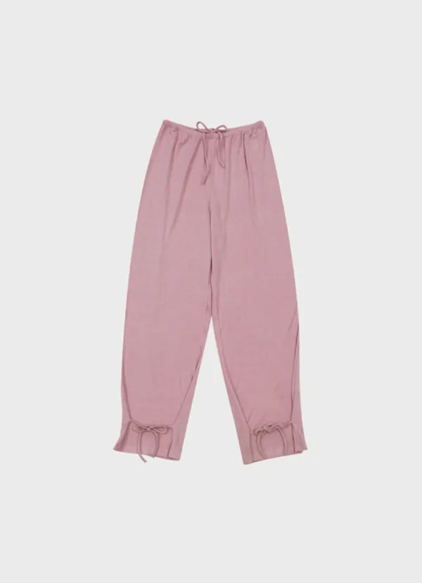 wool knit tie-hem Pants