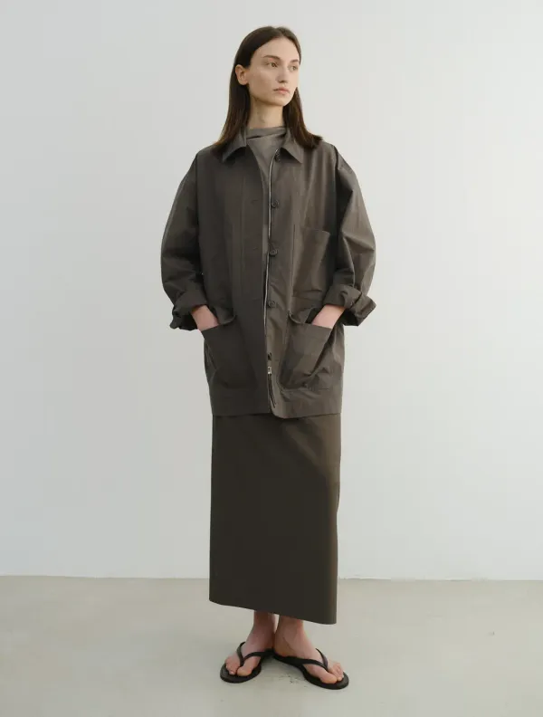 Moss Cotton Utility Jacket (Taupe)