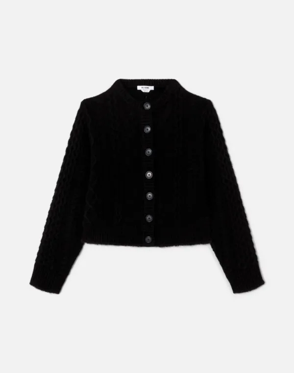 Cable Cardigan - Black