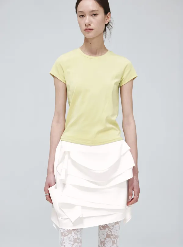 TIERED MINI SKIRT (WHITE)