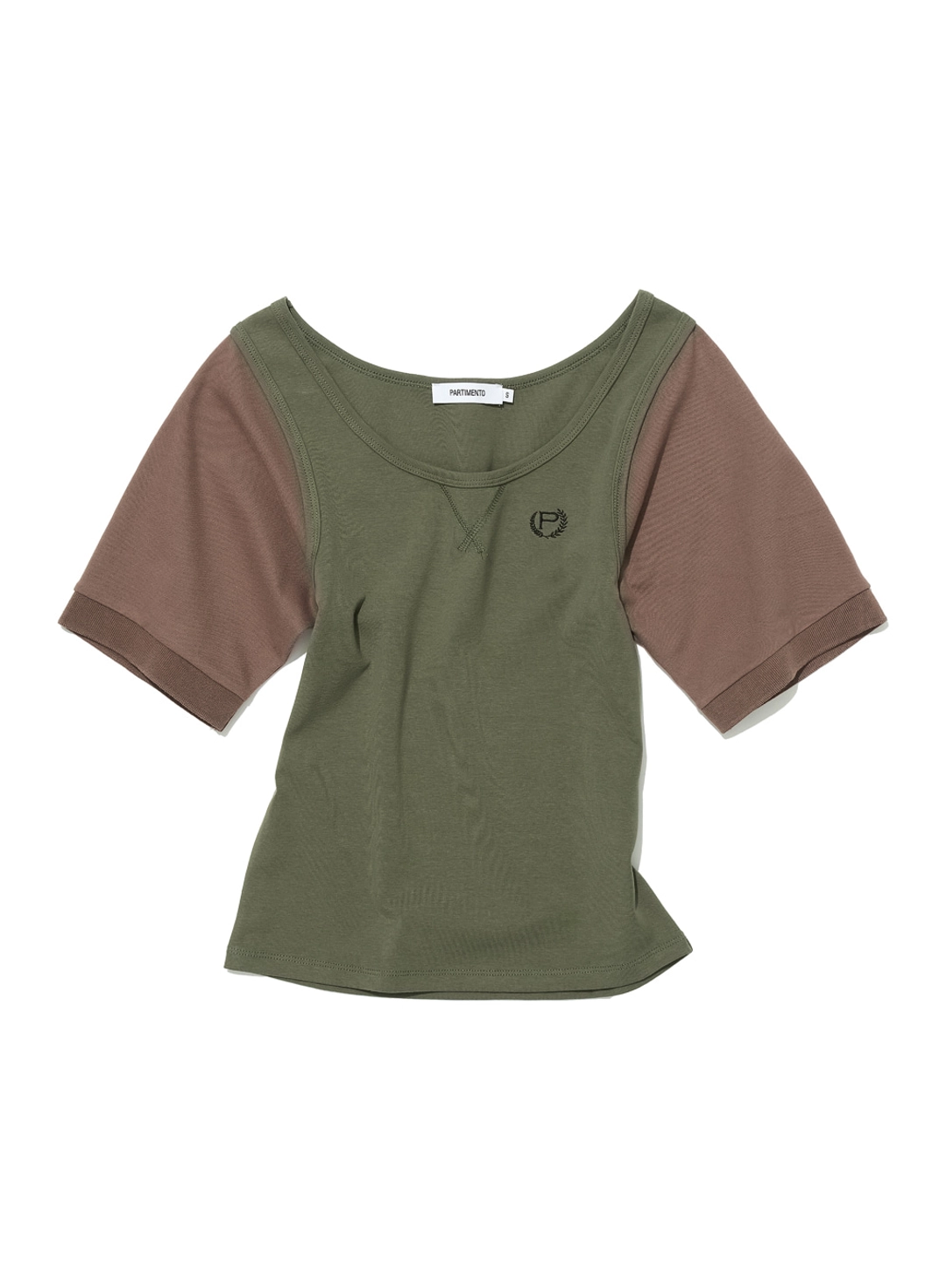 파르티멘토 [WOMEN] SCOOP-NECK BAT SLEEVE TOP_KHAKI GREEN 상품 이미지 1