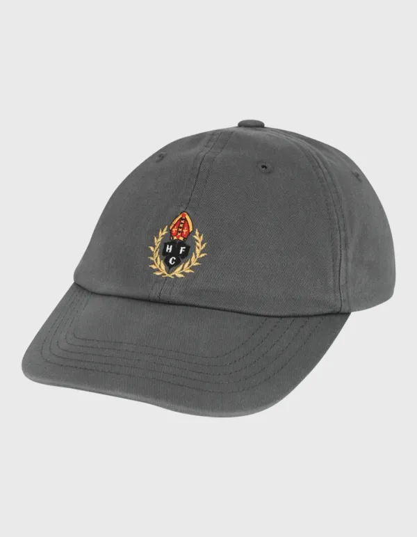 CREST WASHED TWILL 6 PANEL CAP / Charcoal