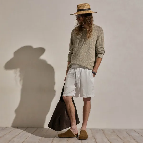 Lightweight Linen Relaxed Short - White