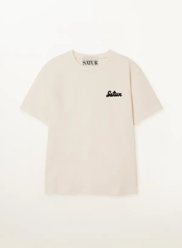 Flowing Small Logo T-Shirt - Cream