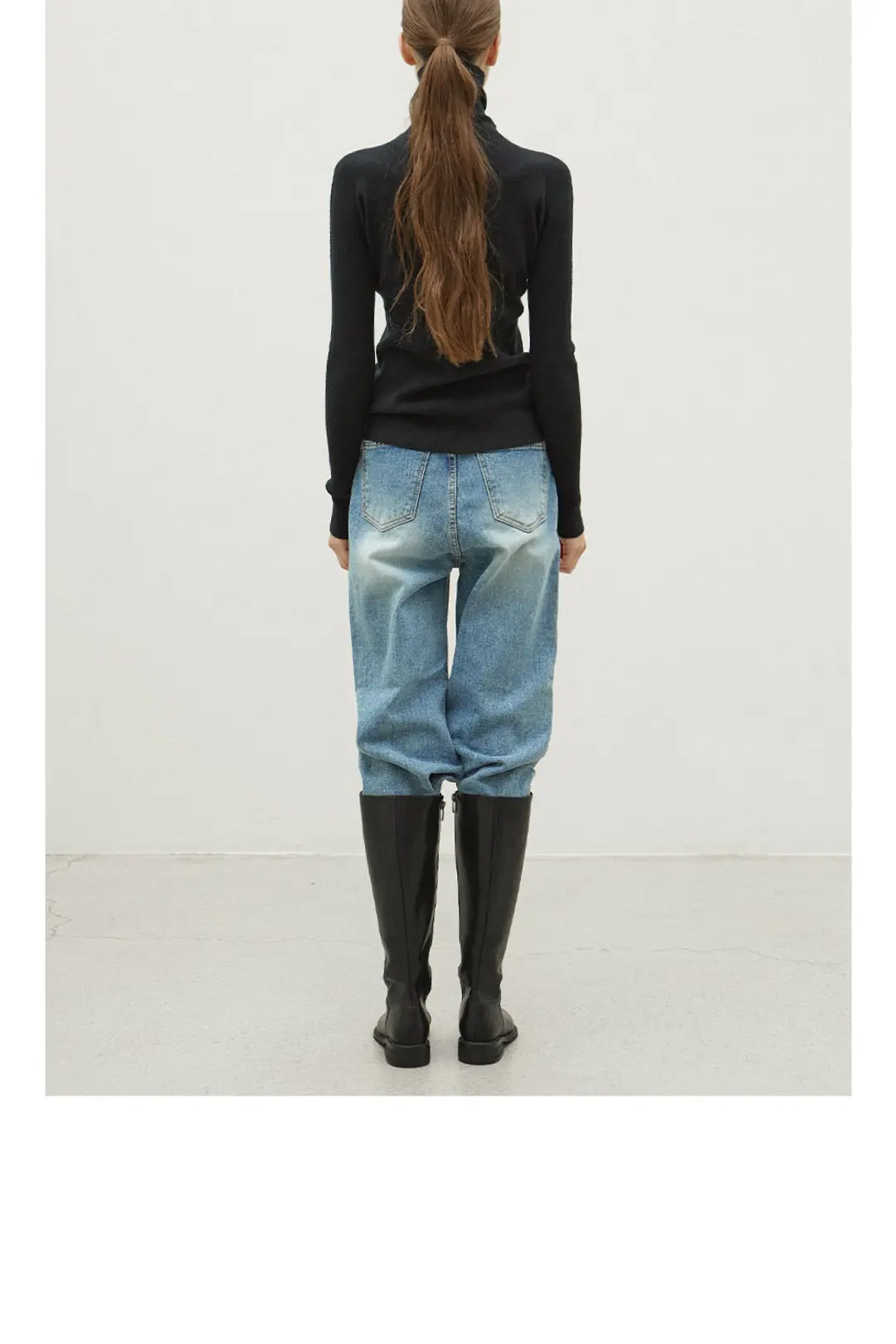 오브오브 Essential turtleneck wool knit top_black 상품 이미지 3