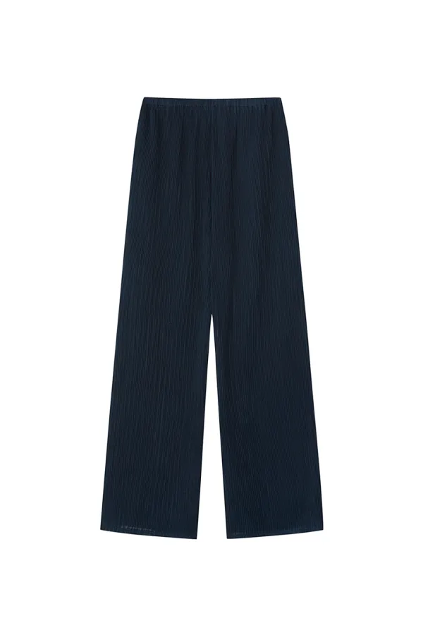 AUBE PLEATS EASY PANTS [NAVY]