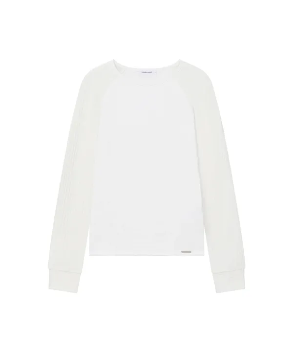 Raglan knit long sleeve WHITE