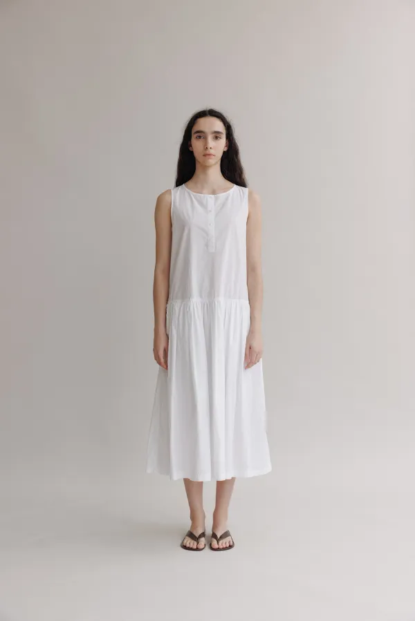 Nora sleeveless dress (White)