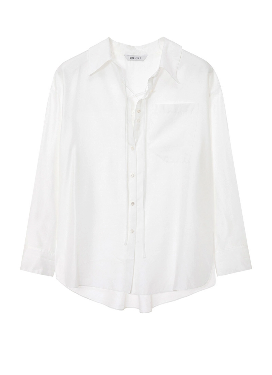 루에브르 See-through Oversized Lace-up Shirt SW5MB281_3color 상품 이미지 1