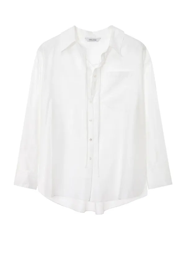 See-through Oversized Lace-up Shirt SW5MB281_3color