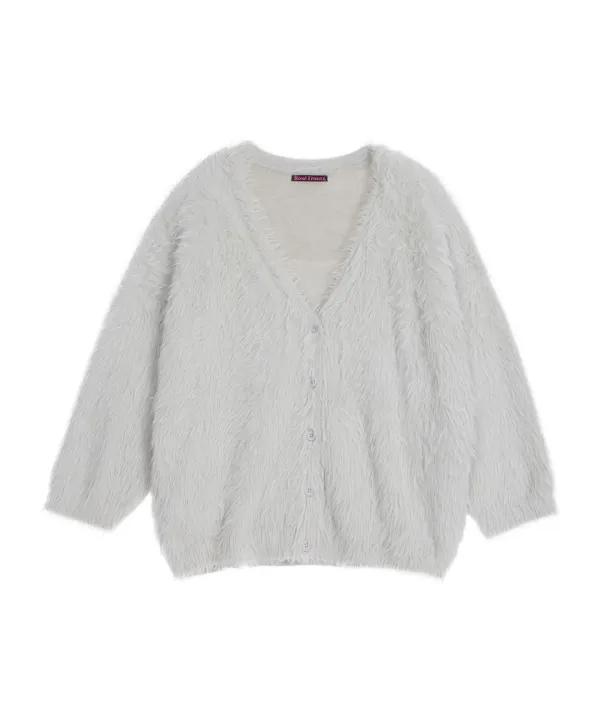 Fur Overfit Cardigan [Light Gray]