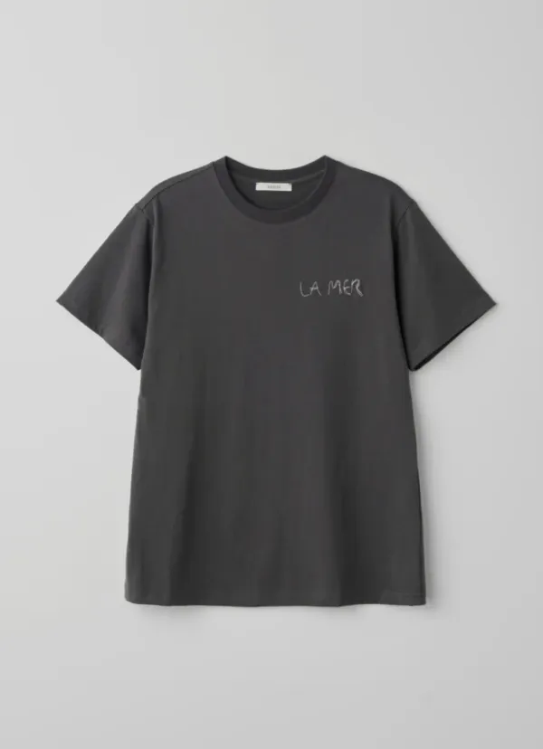 embroidery boxy t-shirt (charcoal) *6/4 예약발송
