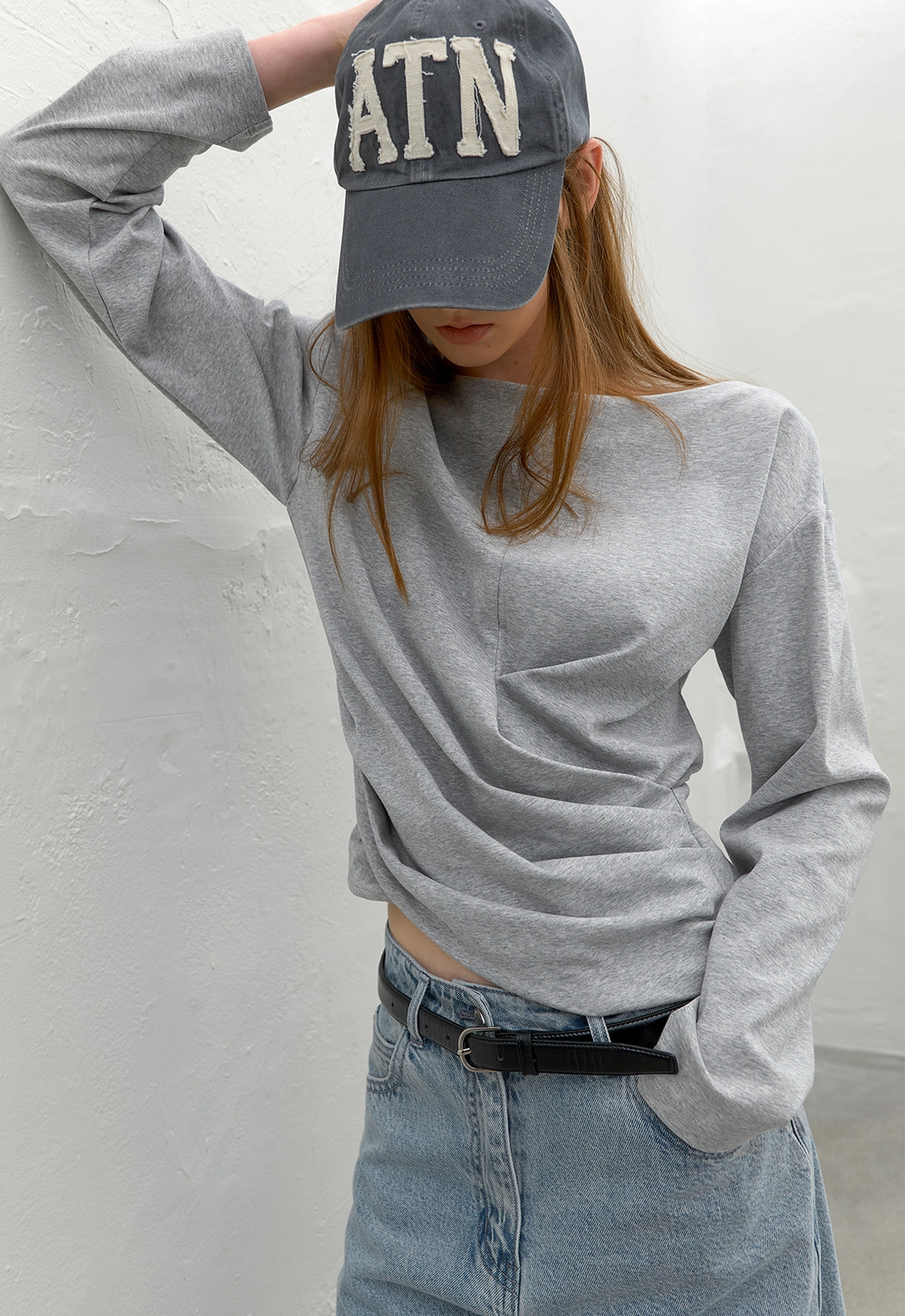 아뜰리에 나인 (T-7168)LOOSEFIT DRAPING TEE BLOUSE 상품 이미지 3