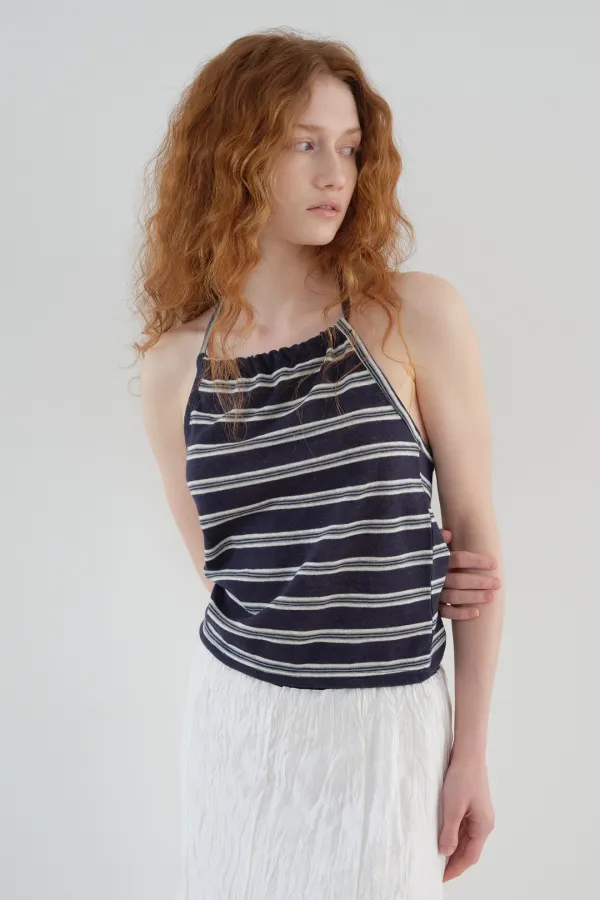 MULTI HALTER TOP_navy