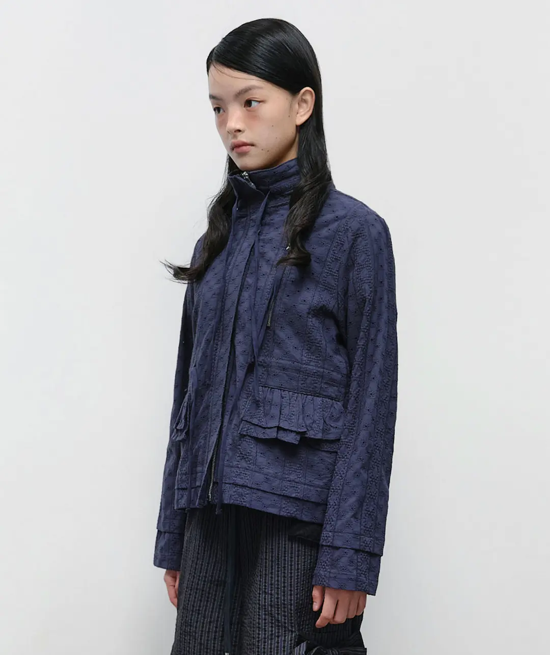타입서비스 String Trimmed Lace Jacket [Navy] 상품 이미지 2