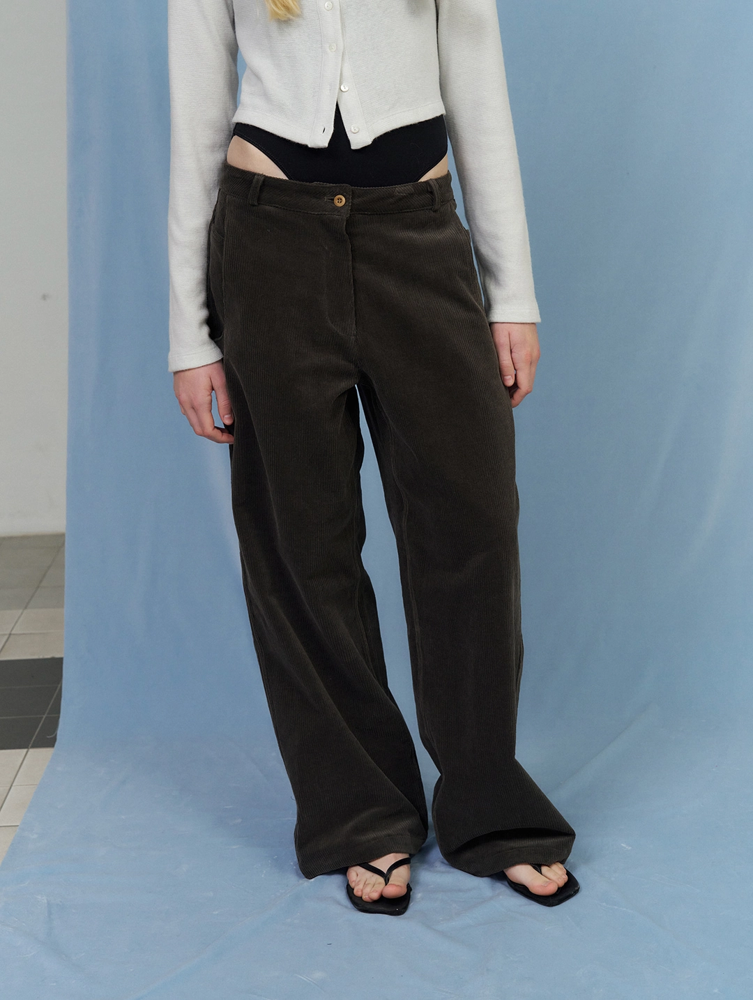 포에토 [2nd] Build corduroy pants - deep khaki 상품 이미지 2