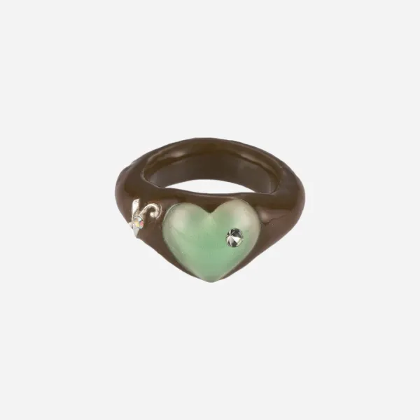 prism heart ring-brown