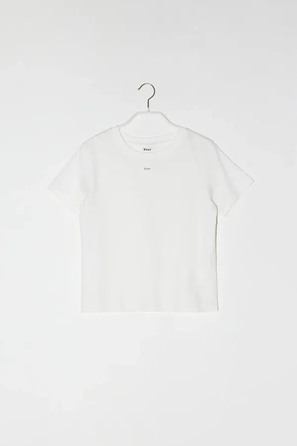 BASIC ENOR CROP T-SHIRT - WHITE