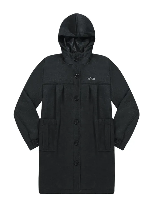 ALLO HOOD LONG COAT / CHARCOAL