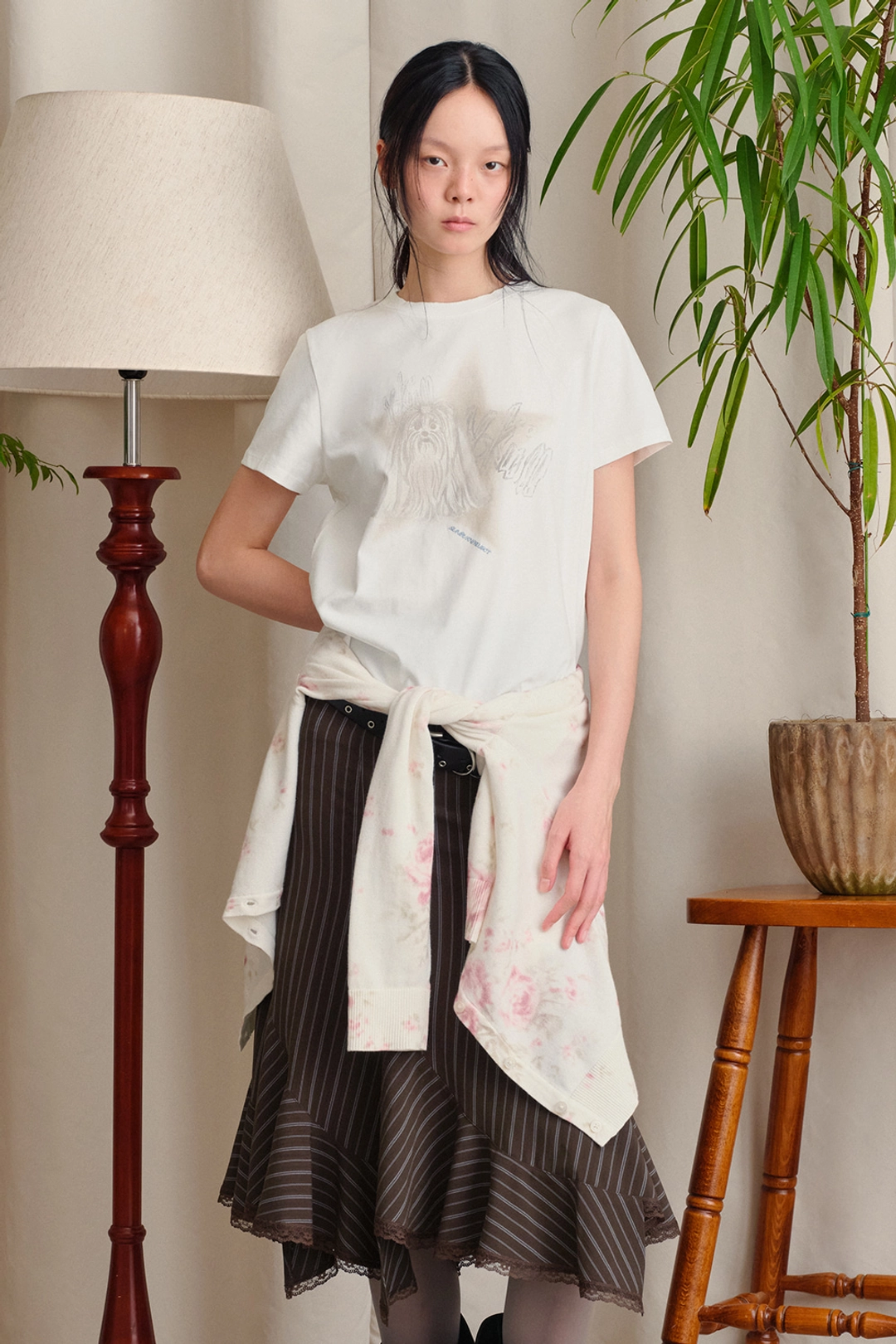 썬번프로젝트 YORKIE T-SHIRT, WHITE 상품 이미지 1