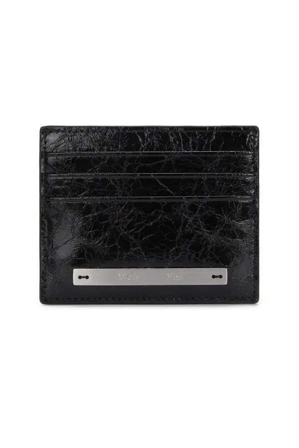 GLOSSY SLIM METAL CARD HOLDER IN BLACK
