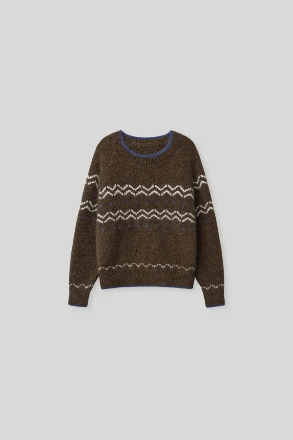 Thora nordic knit pullover (chocolate)