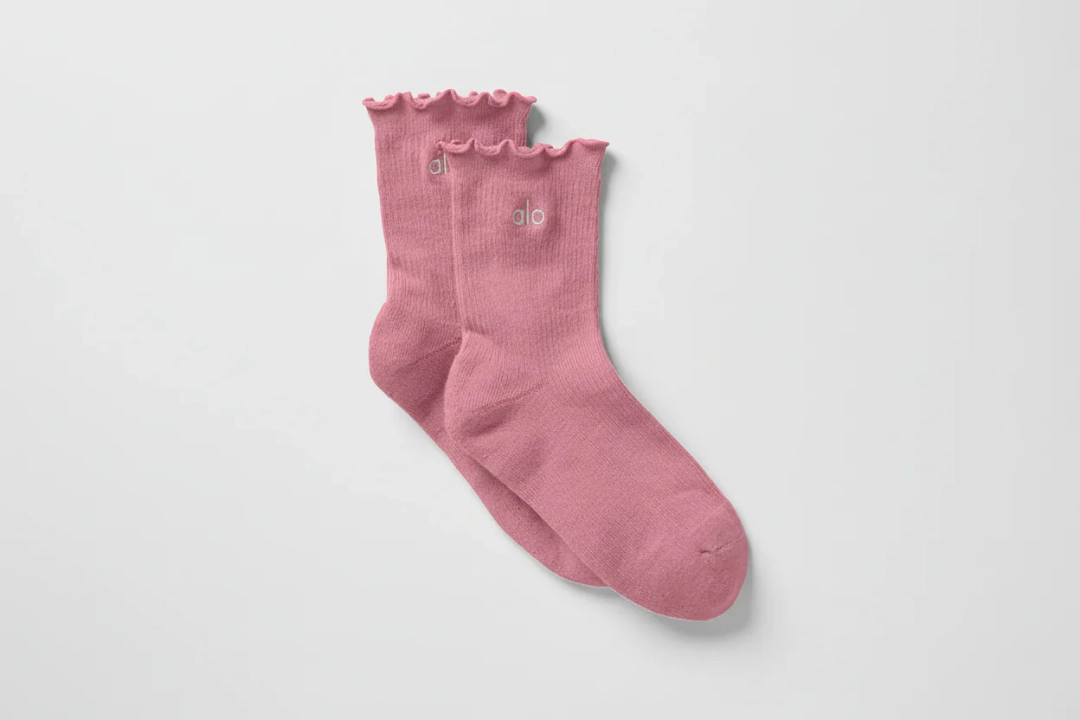 알로요가 Women's Lettuce Edge Sock - Pink Wild Rose 상품 이미지 1