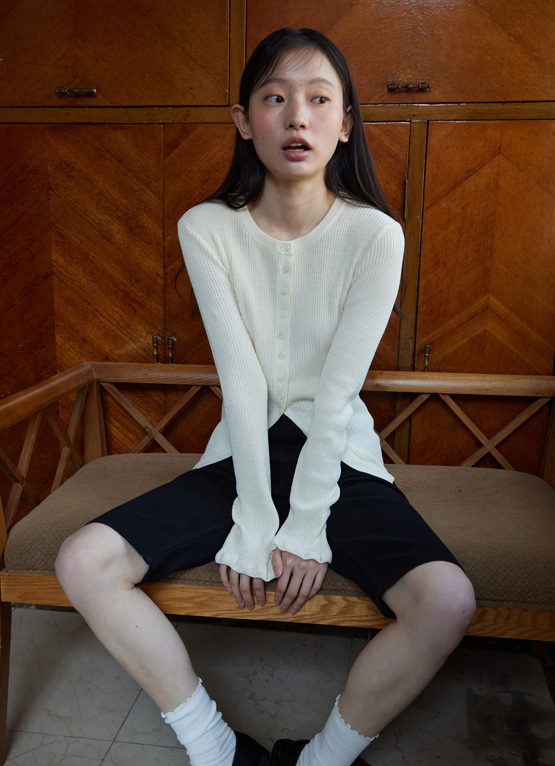 스텝어라운드 [3차] Ruffle sleeve cardigan_IVORY 상품 이미지 2