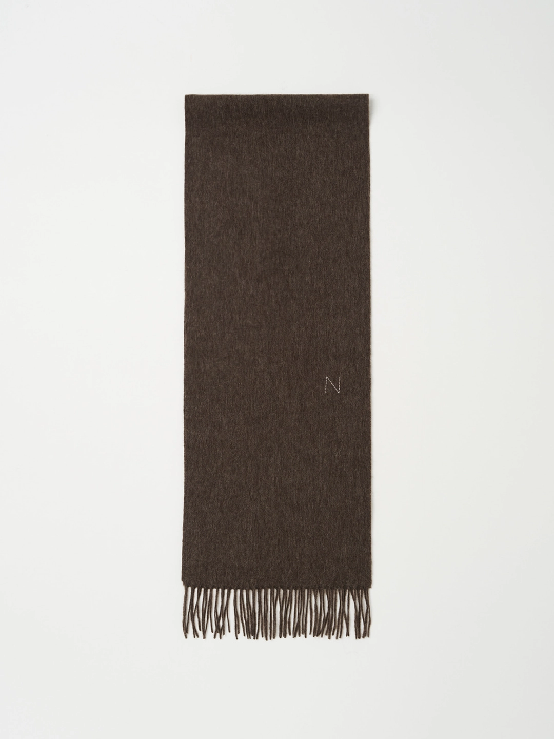낫띵에브리띵 N EMBROIDERED WOOL MUFFLER IN BROWN 상품 이미지 1