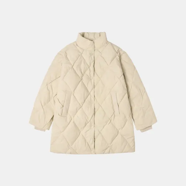 SIOT4122 다이아 퀼팅 하프 패딩_Light beige