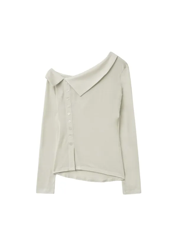 [9/29~ 발송] COLLARED JERSEY SHIRT, CREAM