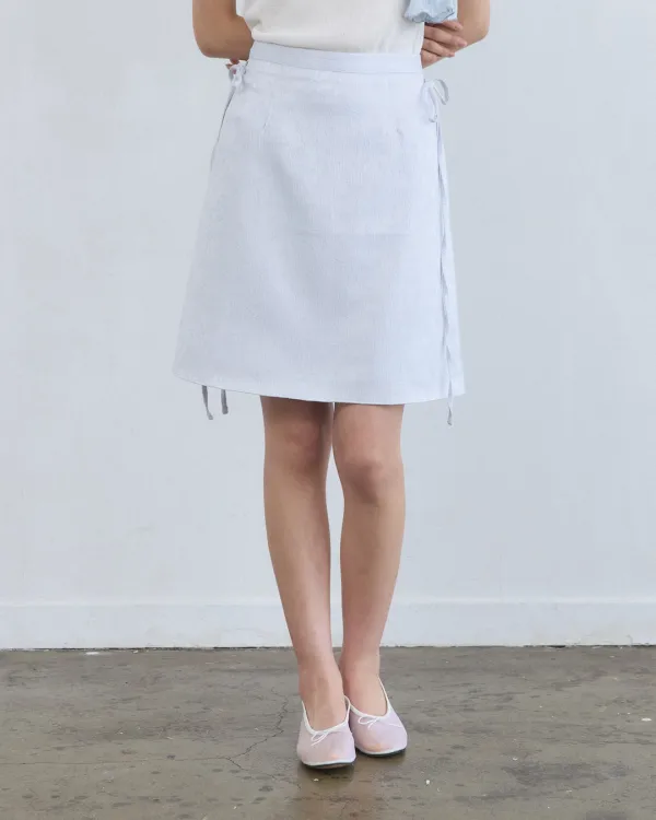 Jacquard satin ribbon midi skirt - sora