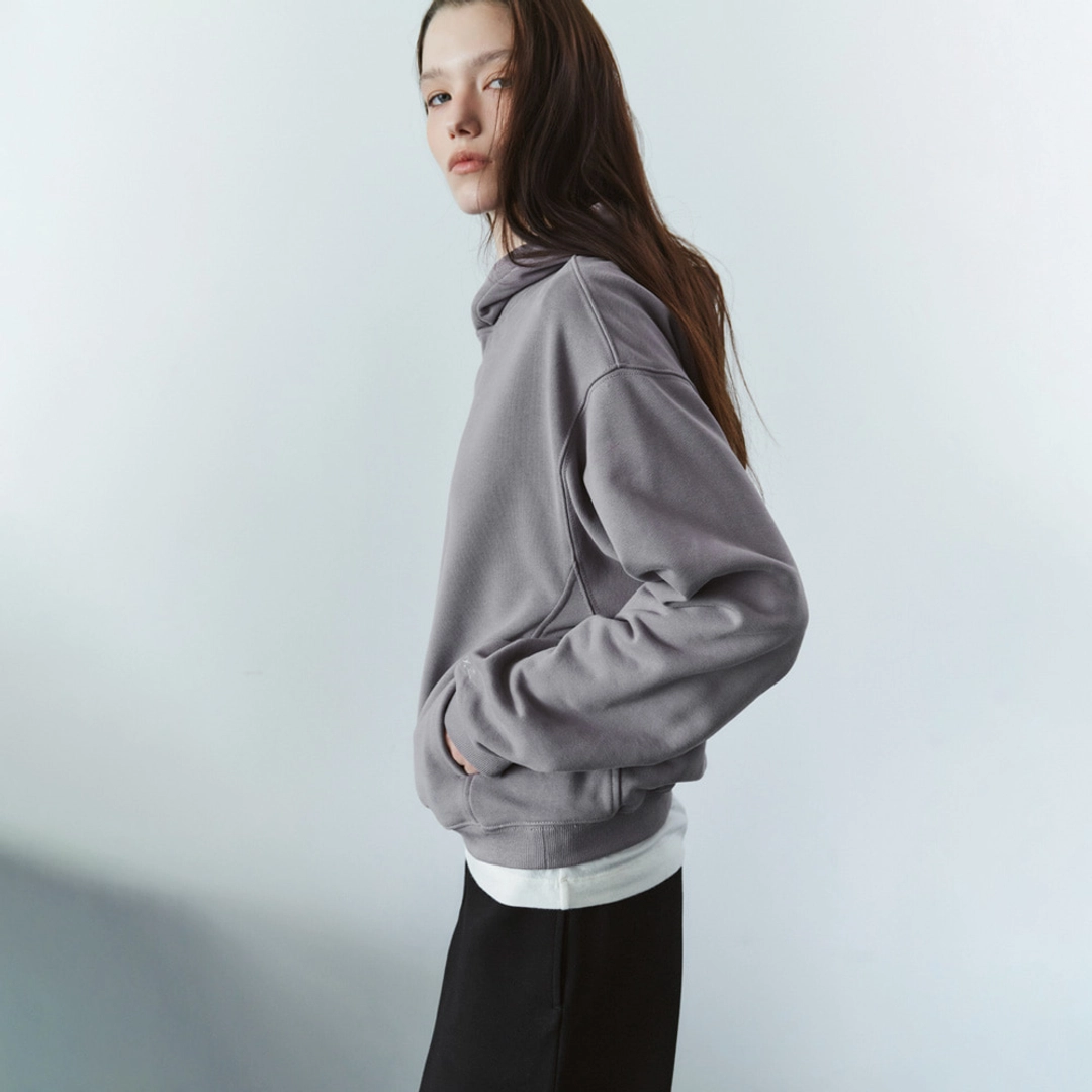 시야쥬 SITP5314 빈티지 레귤러 후드 티셔츠_Purple gray 상품 이미지 1