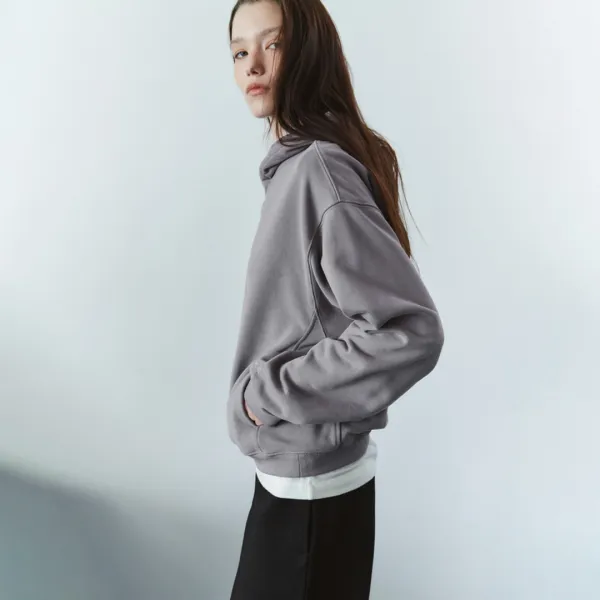 SITP5314 빈티지 레귤러 후드 티셔츠_Purple gray