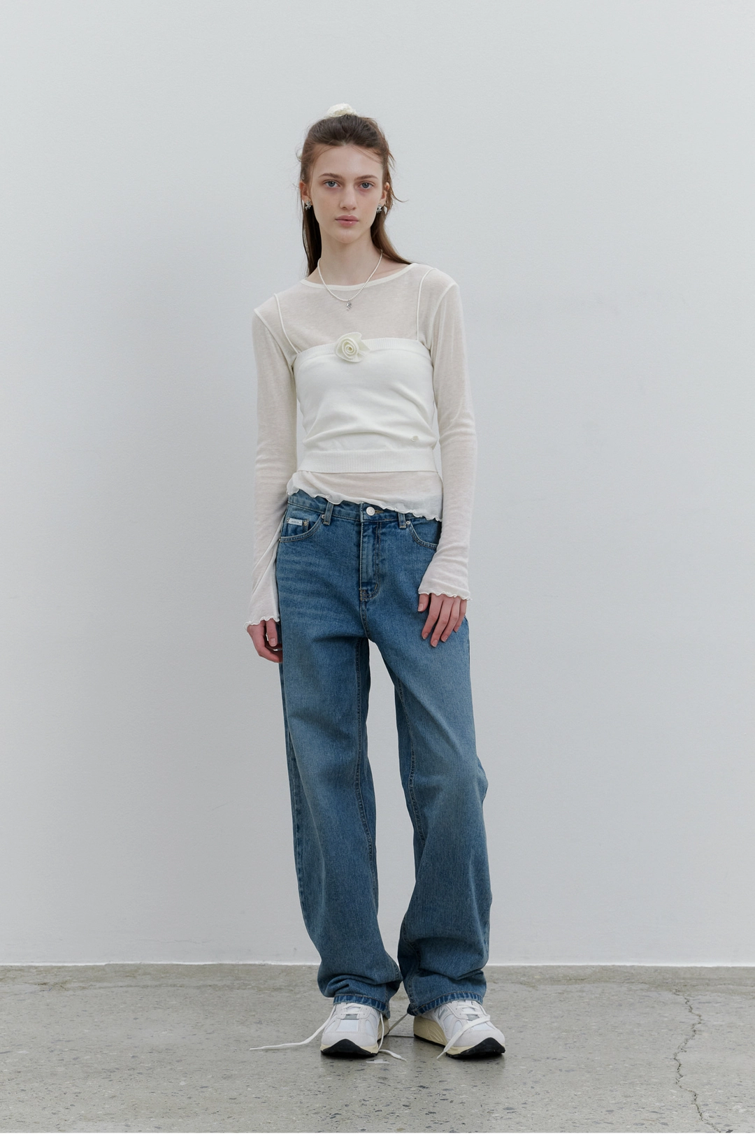 순수 Mid-rise Mellow Jeans (Mid Blue) 상품 이미지 1