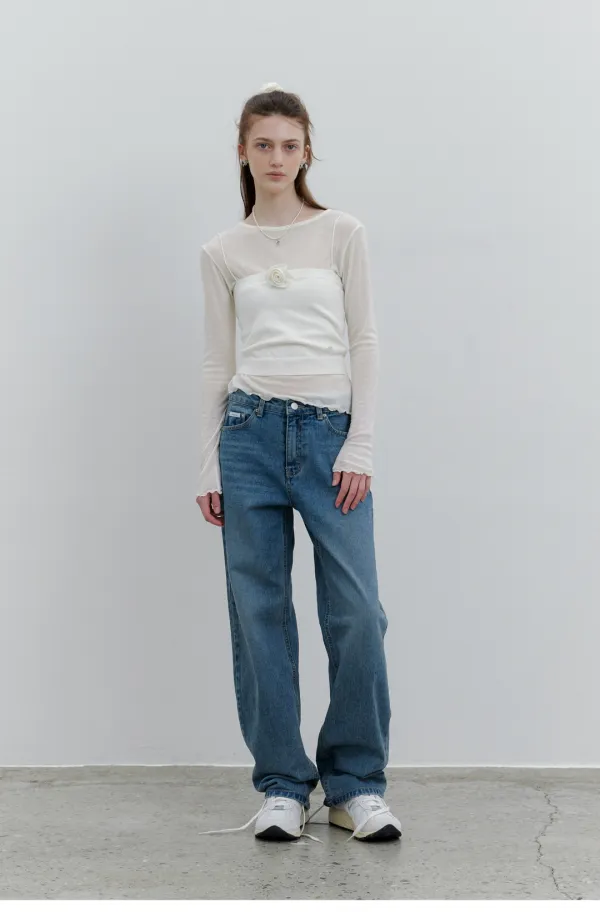 Mid-rise Mellow Jeans (Mid Blue)