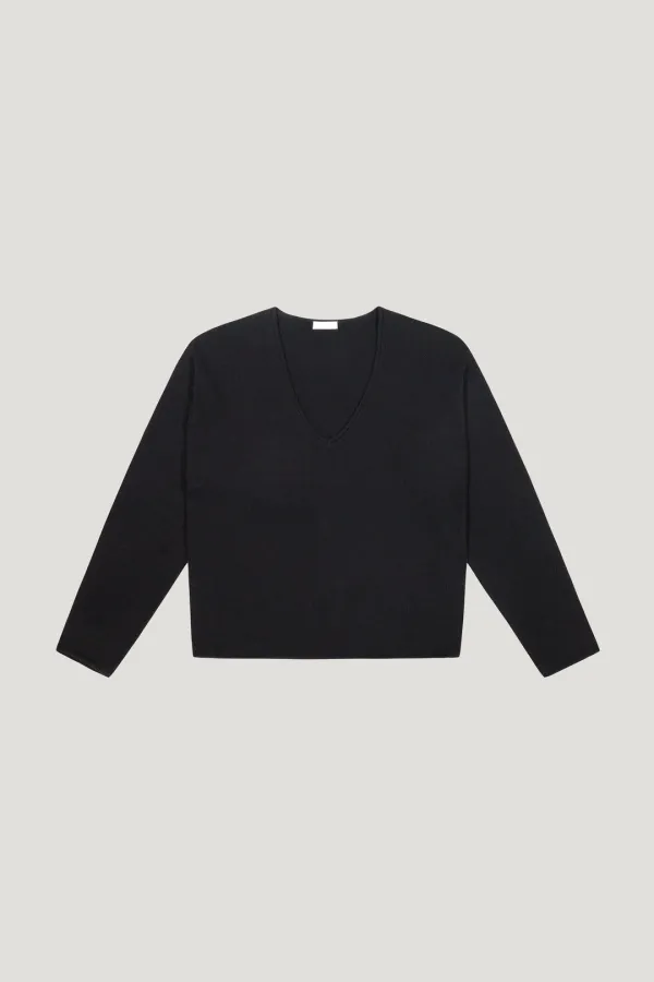 Deep V Wool Knit (black)