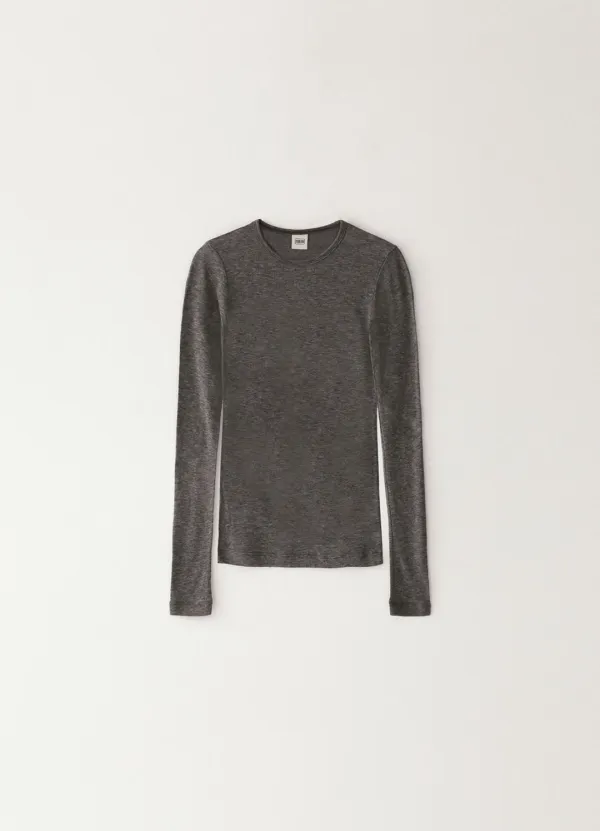 3RD / Wool Silk T-shirt 2 - Charcoal