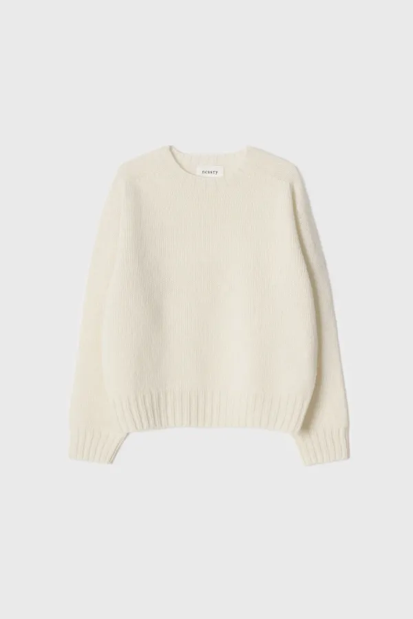 Shetland Wool Wholegarment Knit (White)
