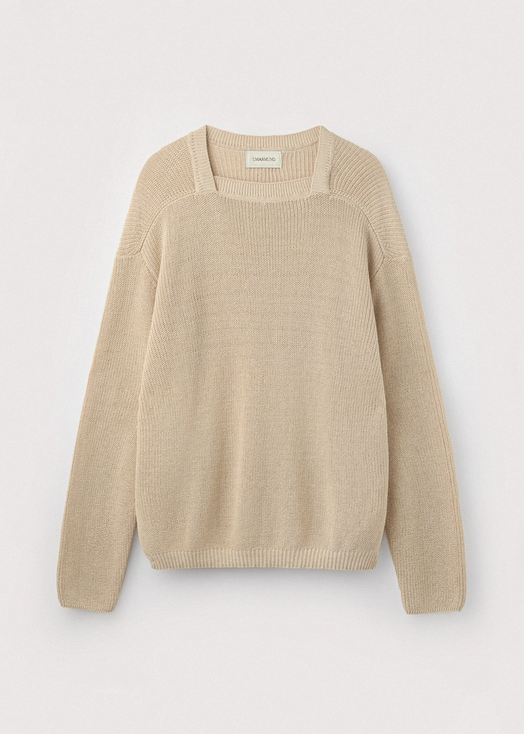 우마뭉 Paper yarn square neck pullover_Natural 상품 이미지 1