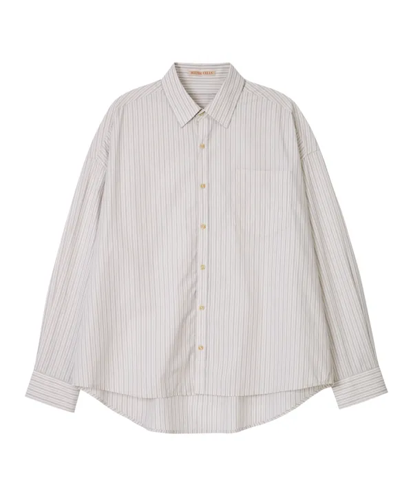 Oversized Fave Stripe Shirt-Ivory