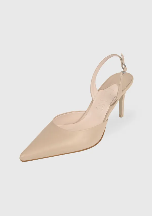 Stiletto Slingback Heel Beige