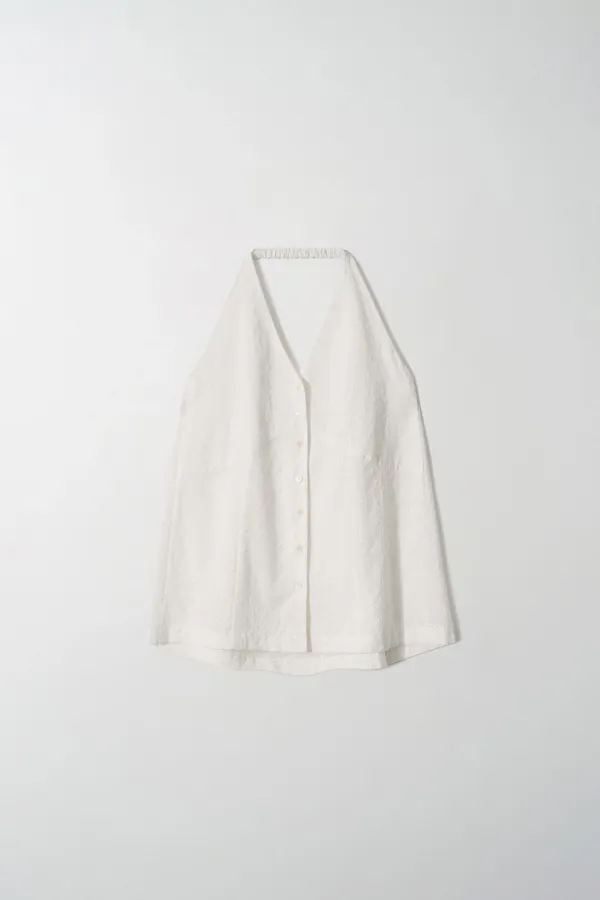 melisa eyelet lace halter blouse top_white
