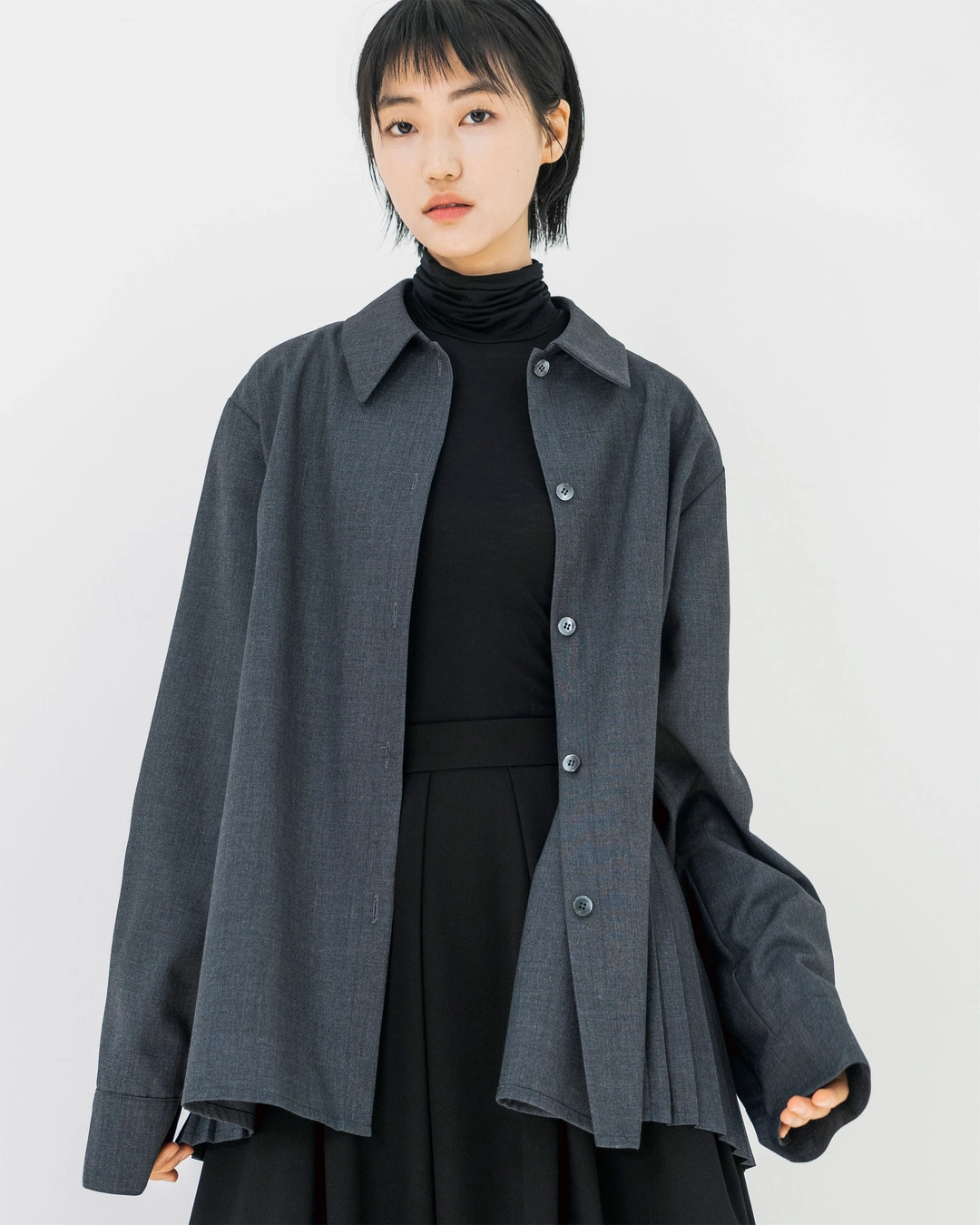 유노이아 mild wool pleats shirt 상품 이미지 2