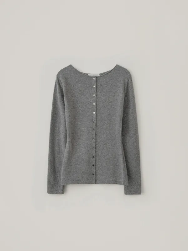 Slim Alpaca Cardigan - Gray