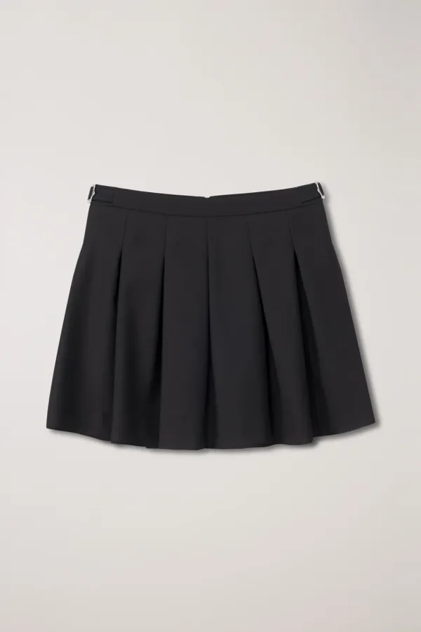 PLEATS MINI SKIRT BLACK_UDSK6A202BK